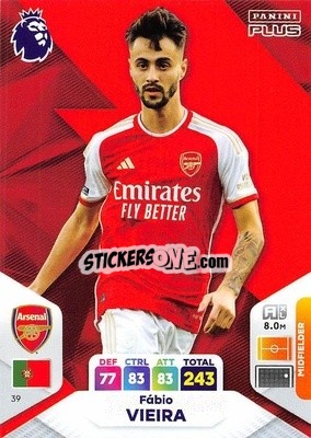 Cromo Fábio Vieira - English Premier League 2023-2024. Adrenalyn XL Plus
 - Topps