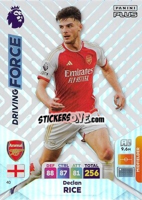 Sticker Declan Rice - English Premier League 2023-2024. Adrenalyn XL Plus
 n. 40 - Topps