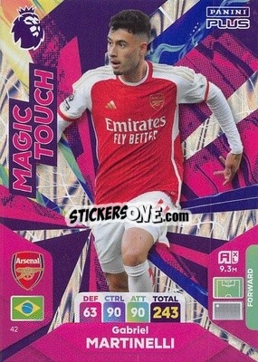 Sticker Gabriel Martinelli - English Premier League 2023-2024. Adrenalyn XL Plus
 n. 42 - Topps