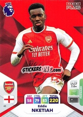 Sticker Eddie Nketiah - English Premier League 2023-2024. Adrenalyn XL Plus
 n. 43 - Topps