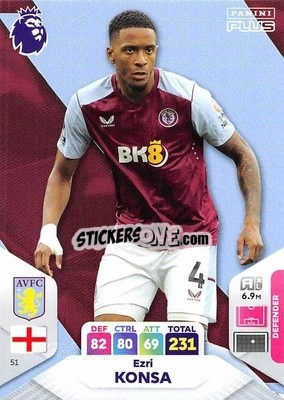 Sticker Ezra Konsa - English Premier League 2023-2024. Adrenalyn XL Plus
 - Topps