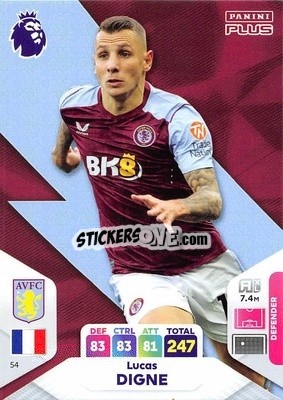 Sticker Lucas Digne - English Premier League 2023-2024. Adrenalyn XL Plus
 n. 54 - Topps