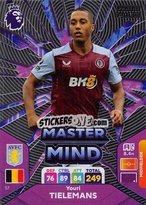 Sticker Youri Tielemans - English Premier League 2023-2024. Adrenalyn XL Plus
 n. 57 - Topps