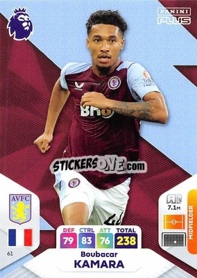 Sticker Boubacar Kamara - English Premier League 2023-2024. Adrenalyn XL Plus
 n. 61 - Topps