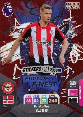 Sticker Kristoffer Ajer - English Premier League 2023-2024. Adrenalyn XL Plus
 n. 376 - Topps