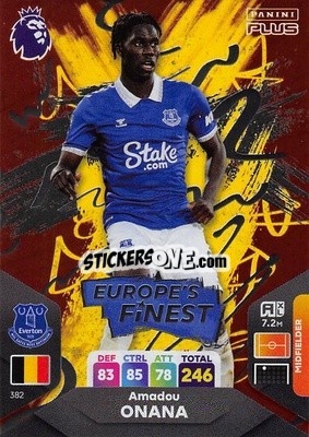 Sticker Amadou Onana - English Premier League 2023-2024. Adrenalyn XL Plus
 n. 382 - Topps