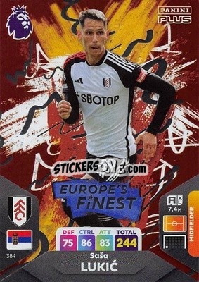 Sticker Saša Lukić - English Premier League 2023-2024. Adrenalyn XL Plus
 n. 384 - Topps
