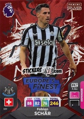 Sticker Fabian Schär - English Premier League 2023-2024. Adrenalyn XL Plus
 n. 389 - Topps