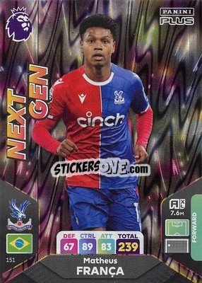 Sticker Matheus França - English Premier League 2023-2024. Adrenalyn XL Plus
 n. 151 - Topps