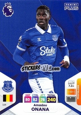 Sticker Amadou Onana - English Premier League 2023-2024. Adrenalyn XL Plus
 n. 164 - Topps