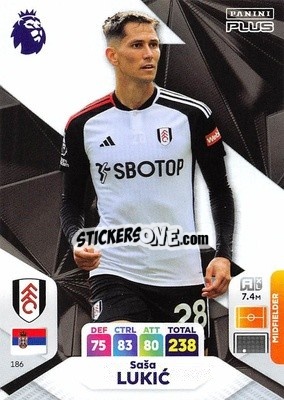 Sticker Saša Lukić - English Premier League 2023-2024. Adrenalyn XL Plus
 n. 186 - Topps