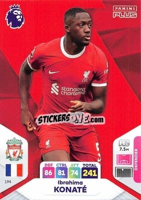 Sticker Ibrahima Konaté - English Premier League 2023-2024. Adrenalyn XL Plus
 - Topps