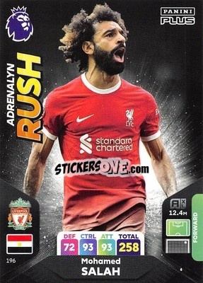 Sticker Mohamed Salah - English Premier League 2023-2024. Adrenalyn XL Plus
 n. 196 - Topps