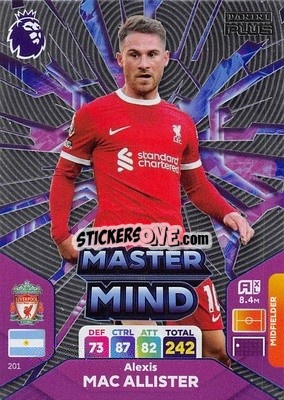 Sticker Alexis Mac Allister - English Premier League 2023-2024. Adrenalyn XL Plus
 n. 201 - Topps