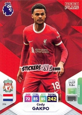 Sticker Cody Gakpo - English Premier League 2023-2024. Adrenalyn XL Plus
 n. 206 - Topps