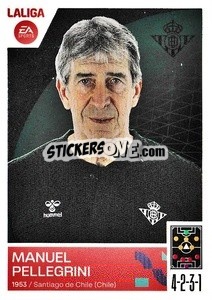 Sticker Entrenador Real Betis - Manuel Pellegrini (2) - LaLiga 2023-2024
 n. 162 - Panini