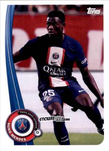 Figurina Nuno Mendes - Paris-Saint Germain Fan Set 2022-2023 n. PA-5 - Topps
