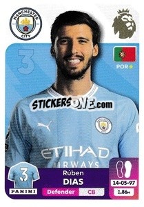 Sticker Rúben Dias - English Premier League 2023-2024
 n. 409 - Panini