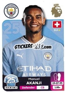 Sticker Manuel Akanji - English Premier League 2023-2024
 n. 414 - Panini