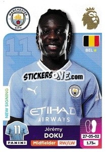 Sticker Jérémy Doku - English Premier League 2023-2024
 - Panini
