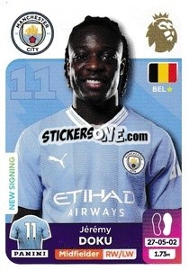 Sticker Jérémy Doku - English Premier League 2023-2024
 n. 419 - Panini