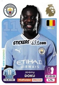 Cromo Jérémy Doku - English Premier League 2023-2024
 - Panini