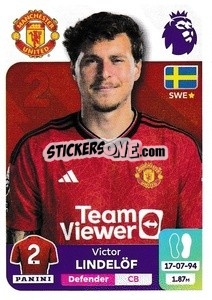 Sticker Victor Lindelöf - English Premier League 2023-2024
 n. 437 - Panini