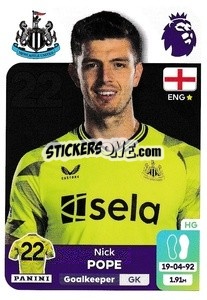 Cromo Nick Pope - English Premier League 2023-2024
 - Panini