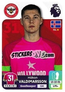 Figurina Hákon Valdimarsson (Brentford) - English Premier League 2023-2024
 n. U5 - Panini