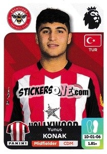 Sticker Yunus Konak (Brentford) - English Premier League 2023-2024
 n. U8 - Panini