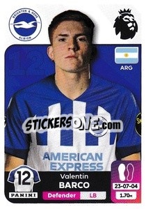 Sticker Valentín Barco (Brighton & Hove Albion) - English Premier League 2023-2024
 n. U9 - Panini