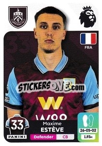 Sticker Maxime Estève (Burnley) - English Premier League 2023-2024
 n. U13 - Panini