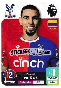 Sticker Daniel Muñoz (Crystal Palace) - English Premier League 2023-2024
 n. U17 - Panini