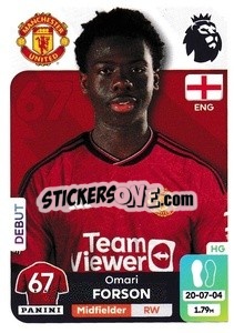 Sticker Omari Forson (Manchester United) - English Premier League 2023-2024
 n. U29 - Panini