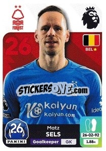 Sticker Matz Sels (Nottingham Forest) - English Premier League 2023-2024
 n. U34 - Panini