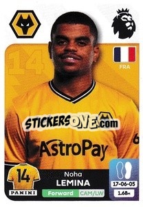 Sticker Noha Lemina (Wolverhampton Wanderers) - English Premier League 2023-2024
 n. U47 - Panini
