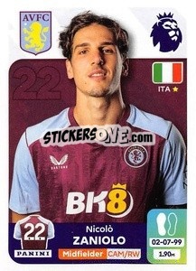 Sticker Nicolò Zaniolo - English Premier League 2023-2024
 - Panini