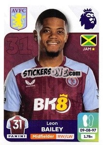 Sticker Leon Bailey - English Premier League 2023-2024
 n. 98 - Panini
