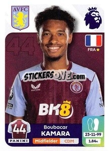 Sticker Boubacar Kamara - English Premier League 2023-2024
 - Panini