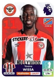 Sticker Yoane Wissa - English Premier League 2023-2024
 n. 123 - Panini