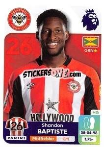 Figurina Shandon Baptiste - English Premier League 2023-2024
 n. 126 - Panini