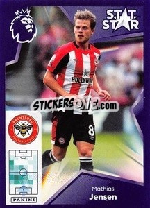 Sticker Mathias Jensen (Stat Stars) - English Premier League 2023-2024
 - Panini