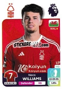 Sticker Neco Williams - English Premier League 2023-2024
 n. 497 - Panini