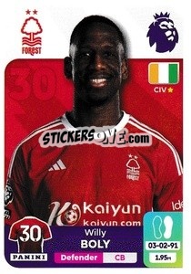 Figurina Willy Boly - English Premier League 2023-2024
 - Panini