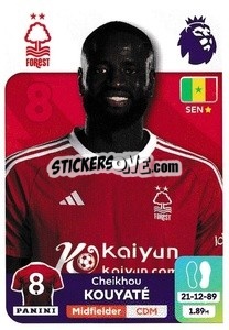 Sticker Cheikhou Kouyaté - English Premier League 2023-2024
 n. 505 - Panini
