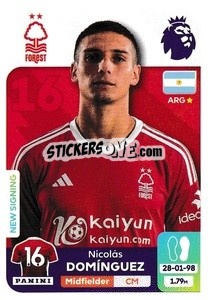Sticker Nicolás Domínguez - English Premier League 2023-2024
 n. 507 - Panini
