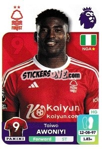 Sticker Taiwo Awoniyi - English Premier League 2023-2024
 n. 510 - Panini