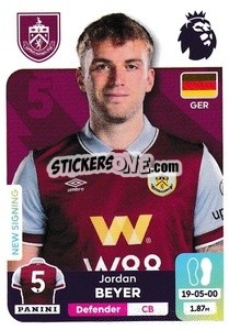 Figurina Jordan Beyer - English Premier League 2023-2024
 - Panini