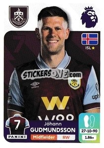 Figurina Jóhann Berg Gudmundsson - English Premier League 2023-2024
 - Panini