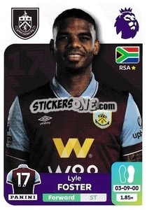 Figurina Lyle Foster - English Premier League 2023-2024
 n. 186 - Panini